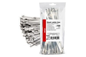 ΔΕΜΑΤΙΚΑ/ΔΕΤΙΚΑ Καλωδιων Tie Wrap (ΤΑΙΡΑΠ) Μεταλλικα 4,6 X 200mm Αμιο - 100 ΤΕΜ.