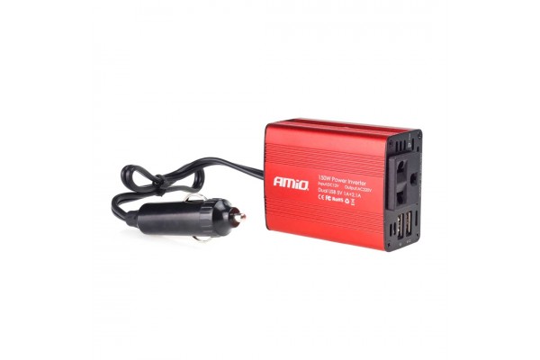 Inverter 12-230V max150W-peak300W Me 2 Usb Amio – 1 ΤΕΜ.