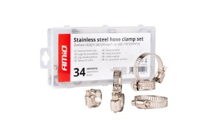 Κολιεδες Σφιγκτηρες - Διαφορα Μεγεθη Απο Ανοξειδωτο Ατσαλι Amio - 34 τεμ.