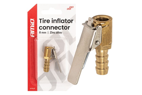 Amio - Προσαρμογέας Ακροφυσίου (Ρακόρ) Φουσκώματος Ελαστικών Για Σωλήνα Διαμέτρου 8mm Κατασκευασμένος Από Κράμα Ψευδαργύρου - 1 τεμ. (04494/AM) Amio - Προσαρμογέας Ακροφυσίου (Ρακόρ) Φουσκώματος Ελαστικών Για Σωλήνα Διαμέτρου 8mm Κατασκευασμένος Από Κράμα Ψευδαργύρου - 1 τεμ. (04494/AM)