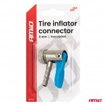 Amio - Προσαρμογέας Ακροφυσίου (Ρακόρ) Φουσκώματος Ελαστικών Για Σωλήνα Διαμέτρου 6mm Κατασκευασμένος Από Κράμα Σιδήρου Με Επικάλυψη Νικελίου - 1 τεμ. (04497/AM)