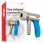 Amio - Προσαρμογέας Ακροφυσίου (Ρακόρ) Φουσκώματος Ελαστικών Για Σωλήνα Διαμέτρου 8mm Κατασκευασμένος Από Κράμα Σιδήρου Με Επικάλυψη Νικελίου - 1 τεμ. (04498/AM)