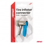 Amio - Προσαρμογέας Ακροφυσίου (Ρακόρ) Φουσκώματος Ελαστικών Για Σωλήνα Διαμέτρου 8mm Κατασκευασμένος Από Κράμα Σιδήρου Με Επικάλυψη Νικελίου - 1 τεμ. (04498/AM)