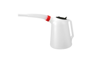 Δοχειο Πλαστικο (HDPE) Για Μεταφορα Λαδιου Με Ευκαμπτο Μακρυ Στομιο Και Καπακι Λευκο 5000ml LAMPA- 1 TEM.