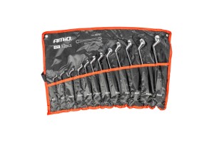 Εργαλειοθηκη Με Τσεπες Με Κλειδια Πολυγωνα Διπλα 6-32mm Αμιο - 12 ΤΕΜ.