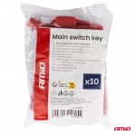 Amio - Κλειδιά Κεντρικού Διακόπτη Ρεύματος Μπαταρίας Υλικό Πλαστικό Χρώμα Κόκκινο - 10 Τεμ (04805/AM)