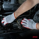 Amio - Γάντια Εργασίας Βαμβακερά Με Επικάλυψη Λάτεξ Μέγεθος No.9 γκρι/κόκκινο Για Φορτηγά - 1 Ζεύγος (04630/MB)