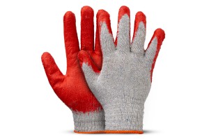 Amio - Γάντια Εργασίας Βαμβακερά Με Επικάλυψη Λάτεξ Μέγεθος No.9 γκρι/κόκκινο Για Φορτηγά - 1 Ζεύγος (04630/MB)