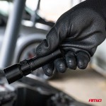 Amio - Γάντια Εργασίας Ελαστικά Με Επικάλυψη Πολυουρεθάνης Χρώμα Μαύρο Μέγεθος No.8 - 2 ζευγ. (04631/AM)