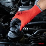 Amio - Γάντια Εργασίας Με Επικάλυψη Λάτεξ Χρώμα μαύρο/κόκκινο Μέγεθος No.11 - 2 ζευγ. (04638/AM)