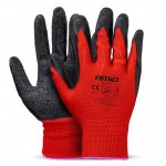 Amio - Γάντια Εργασίας Με Επικάλυψη Λάτεξ Χρώμα μαύρο/κόκκινο Μέγεθος No.11 - 2 ζευγ. (04638/AM)