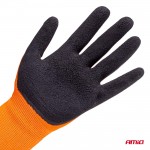 Amio - Γάντια Εργασίας Με Επικάλυψη Αφρού Λάτεξ Χρώμα πορτοκαλί/μαύρο Μέγεθος No.8 - 2 ζευγ. (04639/AM)