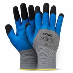Amio - Γάντια Εργασίας Με Επικάλυψη Αφρού Λάτεξ Χρώμα γκρι/γαλάζιο/μαύρο Μέγεθος No.10 - 2 ζευγ. (04645/AM)