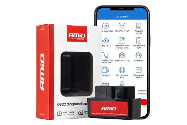 Amio - Διαγνωστικό Αυτοκινήτου Obd 2 Τύπου ELM327 Bluetooth Mini Τάση Λειτουργίας 12V Με Ασύρματη Σύνδεση Για Επιβατικά Αυτοκίνητα - 1 τεμ. (04732/AM)