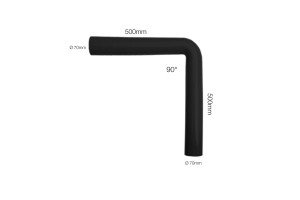 Γωνια Σιλικονης Μαυρη Φ70 90 Μοιρες 100cm (50+50cm) Simoni Racing - 1 TEM.
