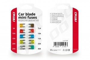 Ασφαλειες Mini Διαφορες Σε Καρτελα 1x5A/1x7.5A/2x10A/2x15A/2x20A/1x25A/1x30A Amio - 10 ΤΕΜ.