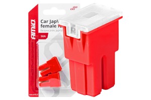 Ασφαλειες Japval Pal Θηλυκες 50A Σε Κοκκινο Χρωμα Amio - 2 Τεμ.
