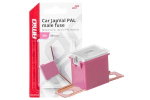 Ασφαλεια Japval Pal Αρσενικη 48mm 30A Σε Ροζ Χρωμα Amio - 1 Τεμ.