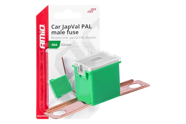 Ασφαλεια Japval Pal Αρσενικη 62mm 40A Σε Πρασινο Χρωμα Amio - 1 Τεμ.