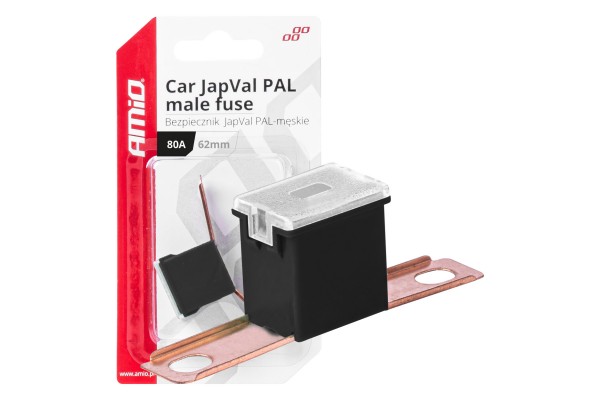 Ασφαλεια Japval Pal Αρσενικη 62mm 80A Σε Μαυρο Χρωμα Amio - 1 Τεμ.