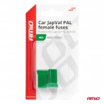 Ασφαλειες Japval Pal Μινι 17mm Θηλυκες 40A Σε Πρασινο Χρωμα Amio - 2 Τεμ.