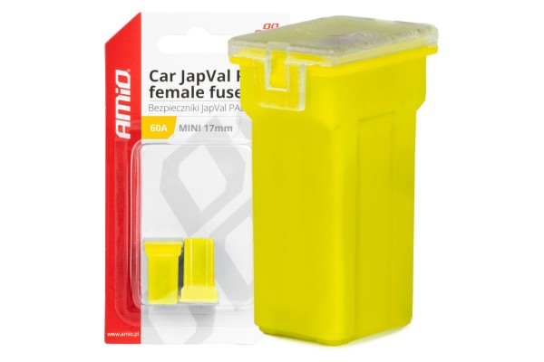 Ασφαλειες Japval Pal Μινι 17mm Θηλυκες 60A Σε Κιτρινο Χρωμα Amio - 2 Τεμ.