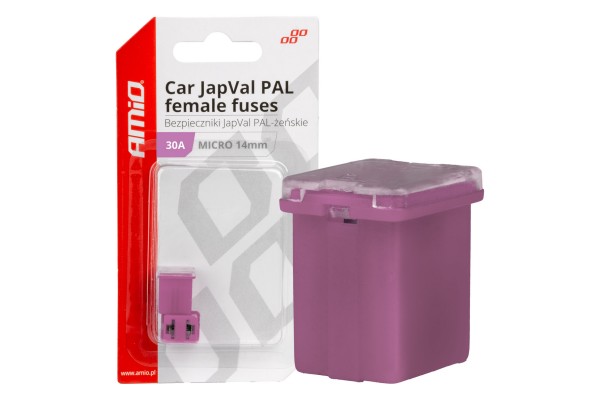 Ασφαλειες Japval Pal Μicro 14mm Θηλυκες 30A Σε Μωβ Χρωμα Amio - 2 Τεμ.