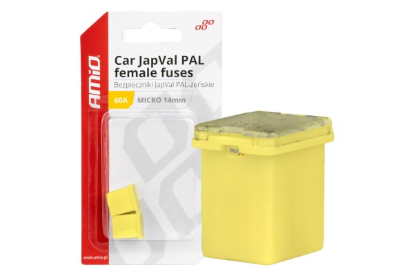 Ασφαλειες Japval Pal Μicro 14mm Θηλυκες 60A Σε Κιτρινο Χρωμα Amio - 2 Τεμ.