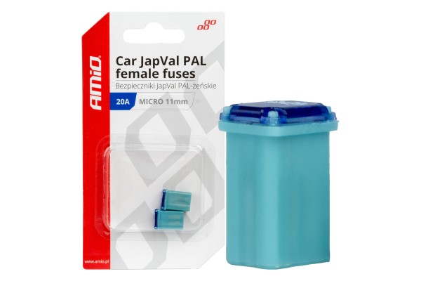 Ασφαλειες Japval Pal Μicro 11mm Θηλυκες 20A Σε Γαλαζιο Χρωμα Amio - 2 Τεμ.
