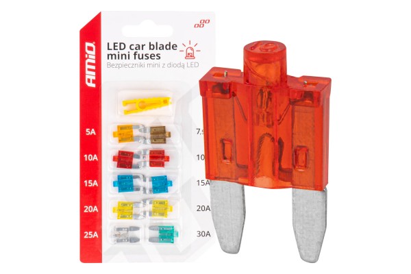 Ασφαλειες Mini Blade (ΜΑΧΑΙΡΩΤΕΣ) & Εργαλειο Αφαιρεσης Καρτελα (5A/10A/15A/ 20A/25A)-10 ΤΕΜ.