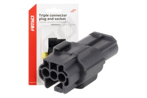 Φισα Συνδεσης Με Υποδοχη 3 Pin Φ2,2mm Αδιαβροχη Amio - 1 τεμ.