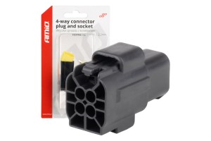 Φισα Συνδεσης Με Υποδοχη 4 Pin Φ2,2mm Αδιαβροχη Amio - 1 τεμ.