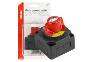 Διακοπτης POWER-OFF Μπαταριας Σε Βαση 12-48V 300AΜΑΥΡΟ/ΚΟΚΚΙΝΟ Amio - 1 Τεμ.