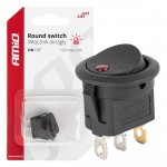 Διακοπτης 12V ON/OFF Στρογγυλος Με 3 Επαφες Κοκκινο Ledamio - 1 τεμ.
