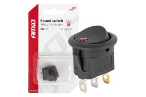 Διακοπτης 12V ON/OFF Στρογγυλος Με 3 Επαφες Κοκκινο Ledamio - 1 τεμ.