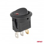 Διακοπτης 12V ON/OFF Στρογγυλος Με 3 Επαφες Κοκκινο Ledamio - 1 τεμ.