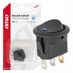 Διακοπτης 12V ON/OFF Στρογγυλος Με 3 Επαφες Μπλε Ledamio - 1 τεμ.