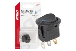 Διακοπτης 12V ON/OFF Στρογγυλος Με 3 Επαφες Μπλε Ledamio - 1 τεμ.