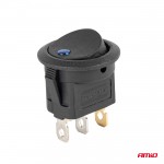 Διακοπτης 12V ON/OFF Στρογγυλος Με 3 Επαφες Μπλε Ledamio - 1 τεμ.