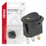 Διακοπτης 12V ON/OFF Στρογγυλος Με 3 Επαφες Πρασινος Ledamio - 1 τεμ.