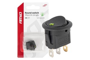 Διακοπτης 12V ON/OFF Στρογγυλος Με 3 Επαφες Πρασινος Ledamio - 1 τεμ.