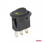 Διακοπτης 12V ON/OFF Στρογγυλος Με 3 Επαφες Πρασινος Ledamio - 1 τεμ.
