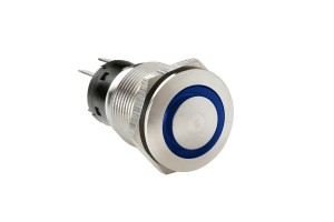 Διακοπτης Μπουτον (BUTTON) 12/24V 5Amax 5PIN IP65 ON/OFF Me Led Μπλε Ανοξειδωτο Ατσαλι Lampa - 1 TEM.