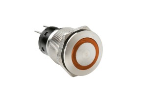 Διακοπτης Μπουτον (BUTTON) 12/24V 5Amax 5PIN IP65 ON/OFF Me Led Πορτοκαλι Ανοξειδωτο Ατσαλι Lampa - 1 TEM.