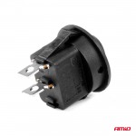 Διακοπτης ON/OFF 2 Επαφων 12V 20AΣΤΡΟΓΓΥΛΟΣ Φ20mm Μαυρος Amio - 1 τεμ.