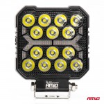 Amio - Led Λάμπα Εργασίας 42W 4200lm 6500K Με Προειδοποιητικό Φως (Λευκό + Κίτρινο) – 9–36V Spot Αλουμινένια - 1 τεμ. - (04418/AM)