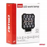 Amio - Led Λάμπα Εργασίας 42W 4200lm 6500K Με Προειδοποιητικό Φως (Λευκό + Κίτρινο) – 9–36V Spot Αλουμινένια - 1 τεμ. - (04418/AM)