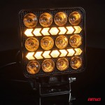 Amio - Led Λάμπα Εργασίας 36W 3600lm 6500K Με Προειδοποιητικό Φως – 9–36V (Λευκό + Κίτρινο) Spot Αλουμινένια - 1 τεμ. - (04419/AM)