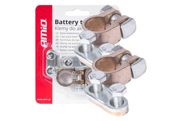 Amio – Πόλοι Μπαταρίας Ευρωπαϊκού Τύπου Ορείχαλκου Για Σταθερή Σύνδεση & Αξιόπιστη Εκκίνηση – 2 Τεμ. (01392/AM) Amio – Πόλοι Μπαταρίας Ευρωπαϊκού Τύπου Ορείχαλκου Για Σταθερή Σύνδεση & Αξιόπιστη Εκκίνηση – 2 Τεμ. (01392/AM)