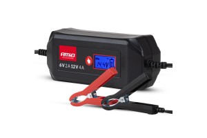 Amio - Φορτιστής Μπαταρίας Ψηφιακός DBC-4A Wet Agm Gel Τάση Λειτουργίας 6/12V Ένταση Ρεύματος 4A Για Επιβατικά Αυτοκίνητα Και Μοτοσυκλέτες - 1 τεμ. (04523/AM)